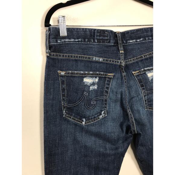 AG Adriano Goldschmied Ex-Boyfriend Slouchy Slim Fit Medium Blue Distressed 28 - Picture 7 of 11